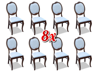8 sillas de madera con respaldo de cuero y tela para sala de estar y comedor, nuevo.