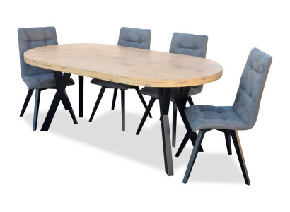 Mesa de comedor 4 sillas Set de comedor Grupo de comedor Lujo Sillas Mesa 5 piezas.