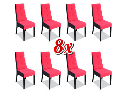 Conjunto de sillas de diseñador K63, completo con juego de 8 sillas de comedor con respaldo y asiento acolchado.