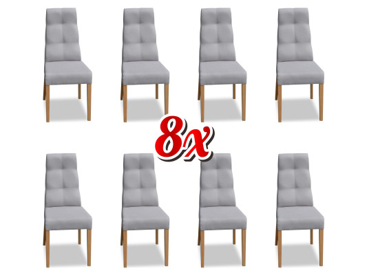 Conjunto de sillas de diseñador K63, completo con juego de 8 sillas de comedor con respaldo y asiento acolchado.