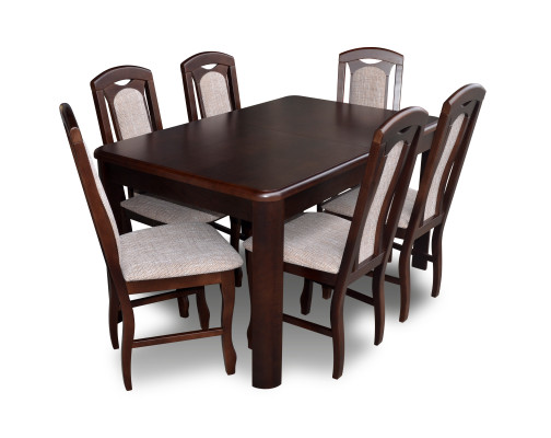 6 sillas + conjunto de mesa de comedor XXL, conjunto de sillas de madera para mesa.