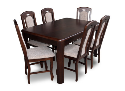 6 sillas + conjunto de mesa de comedor XXL, conjunto de sillas de madera para mesa.