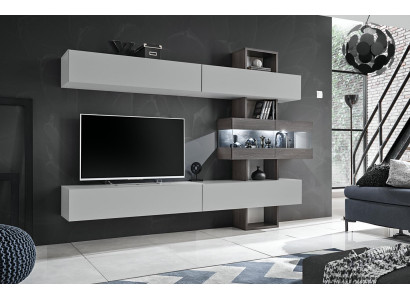 Sala de estar completa Muebles rtv mueble bajo Conjunto de pared de madera Diseño de interiores