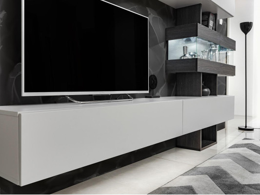 Sala de estar completa Muebles rtv mueble bajo Conjunto de pared de madera Diseño de interiores