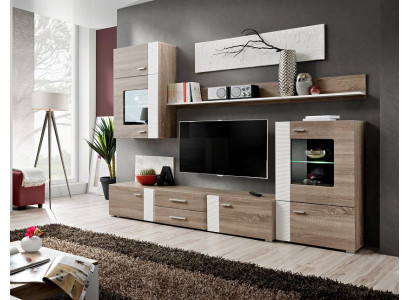 Mueble de televisión de pared estilo moderno de madera para la sala de estar, estantería, muebles, armario nuevo.