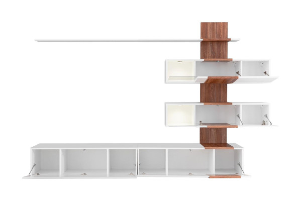 Moderno conjunto de pared de lujo decoración sala de estar diseño soporte de TV estantes de pared.