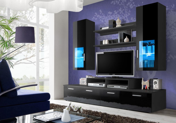 Mueble de pared de madera estilo moderno de lujo, muebles de sala de estar, armario de pared completo.