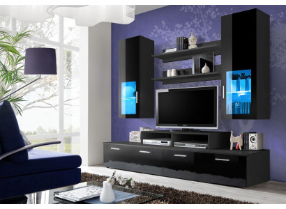 Mueble de pared de madera estilo moderno de lujo, muebles de sala de estar, armario de pared completo.