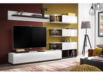 Mueble de pared estante de diseño soporte de TV estante sala de estar decoración de madera