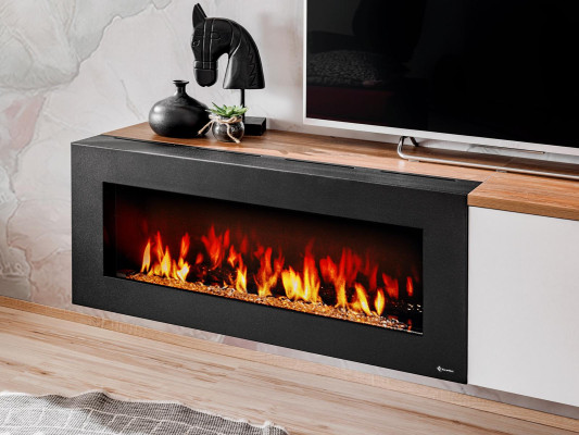 Soporte de TV para sala de estar con chimenea, estantería mural de pared, muebles de madera nuevos.