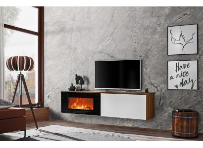 Moderno soporte de TV con chimenea Sala de estar de lujo Diseño de muebles de madera nuevo
