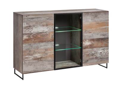 Cómoda de madera para la sala de estar. Mueble de madera. Diseño moderno y nuevo.