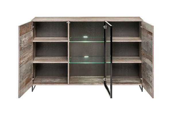 Cómoda de madera para la sala de estar. Mueble de madera. Diseño moderno y nuevo.