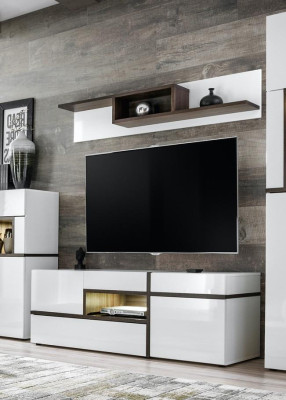 Conjunto de muebles de salón de pared, soporte de TV, estantería, diseño de lujo, moderno, nuevo.