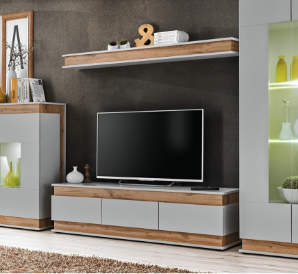 Conjunto de sala de estar Mueble de TV Nuevo Estante Mueble de lujo Diseño moderno Pared de sala