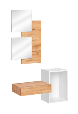Conjunto de diseño de muebles de 4 piezas para la entrada. Moderna estantería de pared de diseño. Muebles nuevos.