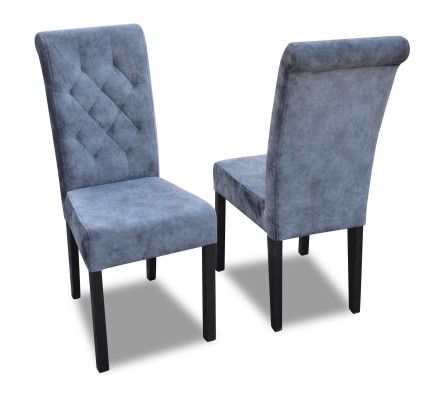 4x Set de sillas Chesterfield Asiento Acolchado Conjunto de sillas de comedor Cuero con respaldo