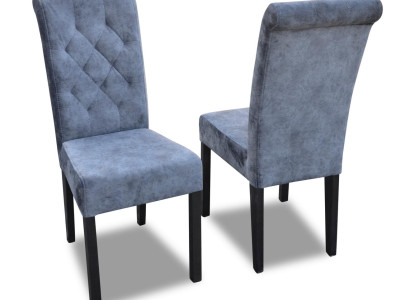 4x Set de sillas Chesterfield Asiento Acolchado Conjunto de sillas de comedor Cuero con respaldo