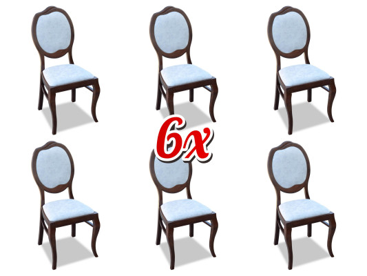 Grupo de asientos de madera, sillas de respaldo, 6x juegos de sillas de respaldo, juego de sillas de respaldo, sillas.