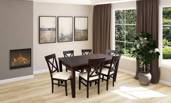Completo conjunto de mesa de comedor 6 sillas comedor conjunto de piedra de mesas 7 piezas