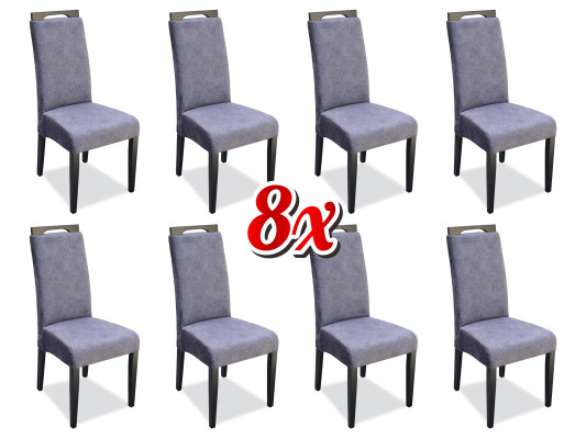 Sillas de comedor de tela conjunto 8x Silla textil Silla de diseñador de madera tapizada muebles.