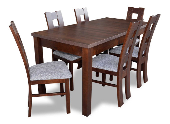 Mesa de comedor clásica de madera conjunto de comedor de 6 sillas Set de 7 piezas.