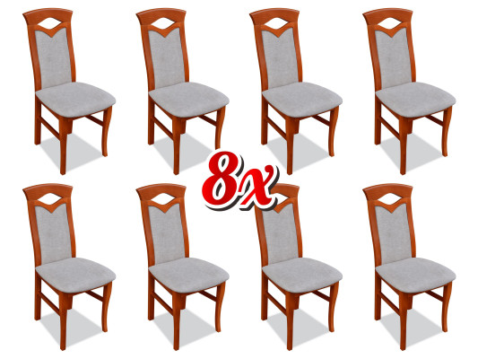 Silla de comedor de madera con tapizado, sillas de comedor para gastronomía, 8 sillas de madera maciza, muebles de sillón.