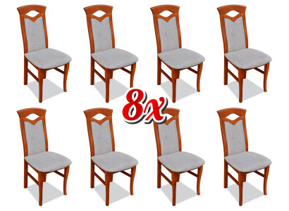 Silla de comedor de madera con tapizado, sillas de comedor para gastronomía, 8 sillas de madera maciza, muebles de sillón.
