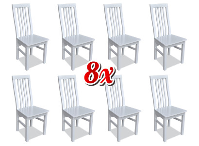 Silla de comedor Diseñador Sillas Sillas de comedor Nuevo Set 8x Tela Silla de madera maciza