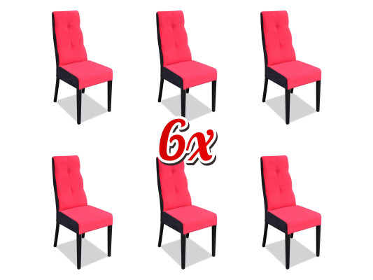 Conjunto de sillas de comedor de diseño acolchadas, 6 sillas de grupo conjunto de sillas con respaldo.