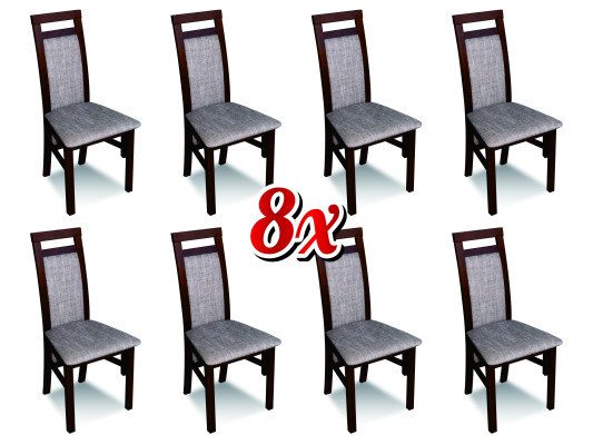 Sillas de comedor Grupo textil Aparador de madera Juego 8x silla Set Sillón Aparador