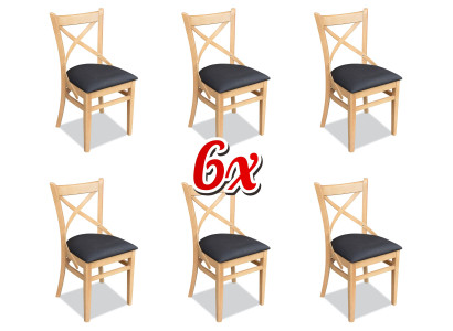 Juego completo de 6 sillas de comedor con respaldo.