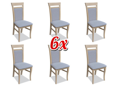 Conjunto completo de sala de estar de 6 piezas en gris, juego de sillas de comedor.