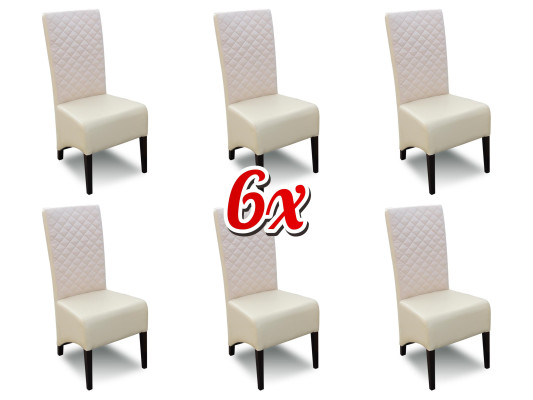 Sillas tapizadas clásicas de comedor para gastronomía, con estructura de madera y tela. 6 sillones.