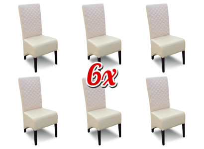 Sillas tapizadas clásicas de comedor para gastronomía, con estructura de madera y tela. 6 sillones.