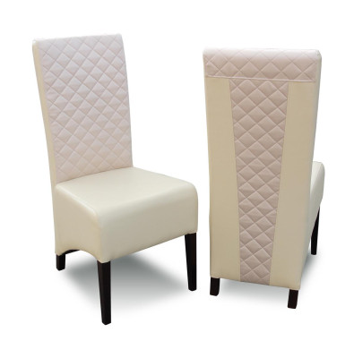 Sillas tapizadas clásicas de comedor para gastronomía, con estructura de madera y tela. 6 sillones.