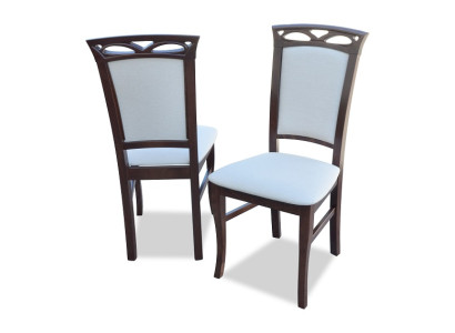 Conjunto de 6 sillas de comedor de diseñador con respaldo acolchado, asiento completo.