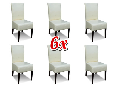 Juego de comedor de madera con respaldo de cuero y tela, 6 sillas en un conjunto de grupo Silla con respaldo.