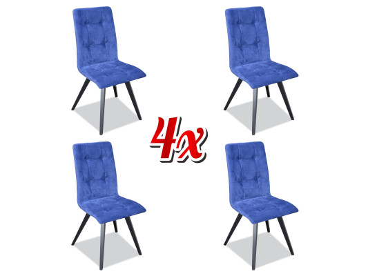 Juego de sillas 4x Sillas Tapizadas en Tela Respaldo de Madera Maciza Comedor Asientos Muebles de Madera