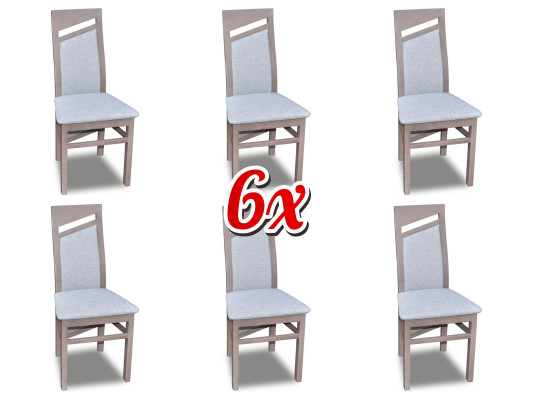 Silla de comedor con tapizado de tela, juego de comedor de 6 sillas de madera maciza.