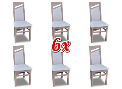 Silla de comedor con tapizado de tela, juego de comedor de 6 sillas de madera maciza.