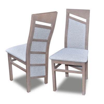 Silla de comedor con tapizado de tela, juego de comedor de 6 sillas de madera maciza.