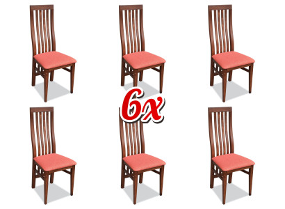 Conjunto de comedor de madera con respaldo acolchado y tela, conjunto de comedor de 6 sillas.