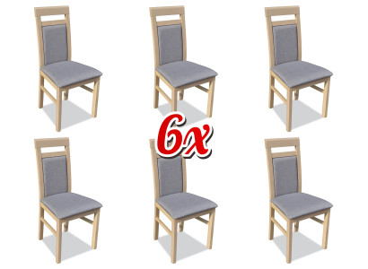 Conjunto de sillas de comedor de madera con respaldo tapizado, juego de 6 sillas de grupo.
