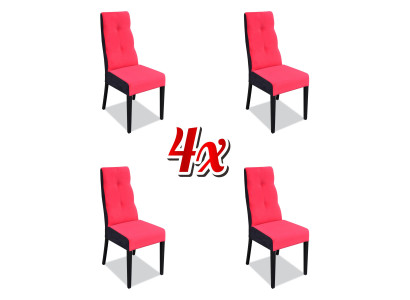 Juego de 4 sillas de diseño de madera y tela para sala de juntas de hostelería comedor nuevo