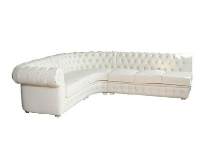 Sofá esquinero Chesterfield Sofa de cuero tapizado clásico conjunto de sofá esquinero.