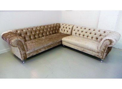 Chesterfield sofá esquinero tapizado nuevo conjunto sofá esquinero sofá de cuero textil.
