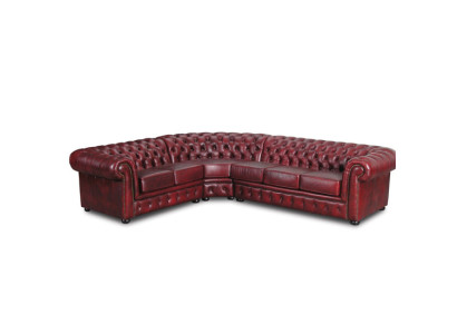 Sofá esquinero sofá couch tapizado conjunto esquinero Chesterfield 100% cuero