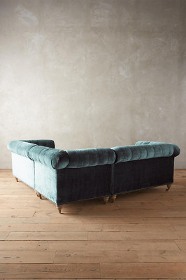 Sofá esquinero Chesterfield sofá de cuero sofá textil tapizado tela esquina nuevo