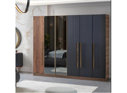 Armario marrón de diseñador de lujo, mueble de madera, armario de decoración.
